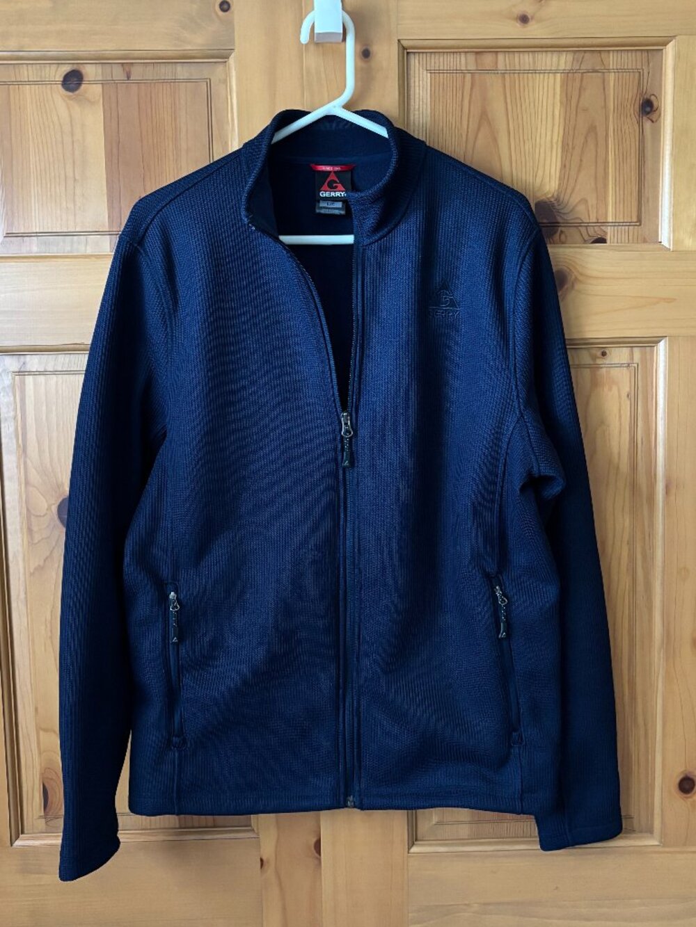 Gerry Men's Navy Full Zip Waffle Knit Fleece Jacket Size Large